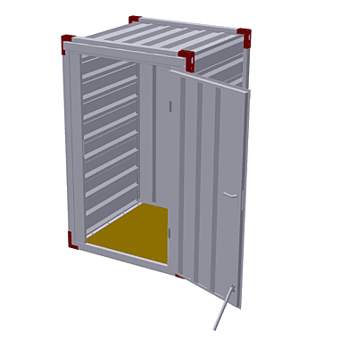 1.26m x 1.375m - wooden floor - one wing - side wall