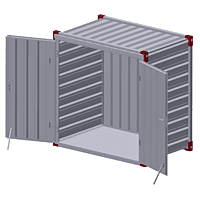 1.375m x 2.2m - steel floor - double wing - front side