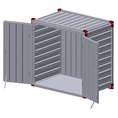 1.375m x 2.2m - steel floor - double wing - front side