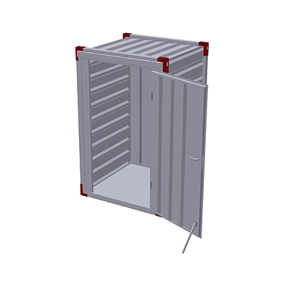 1m x 1.2m - steel floor - one wing - side wall
