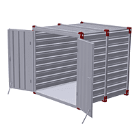 3m - hot galvanized - steel floor - double wing - front side