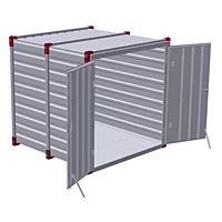 3m - hot galvanized - steel floor - double wing - front side
