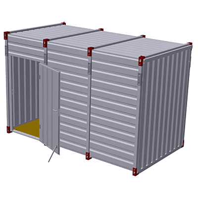 4m - inner height 2.43m - one wing - side wall
